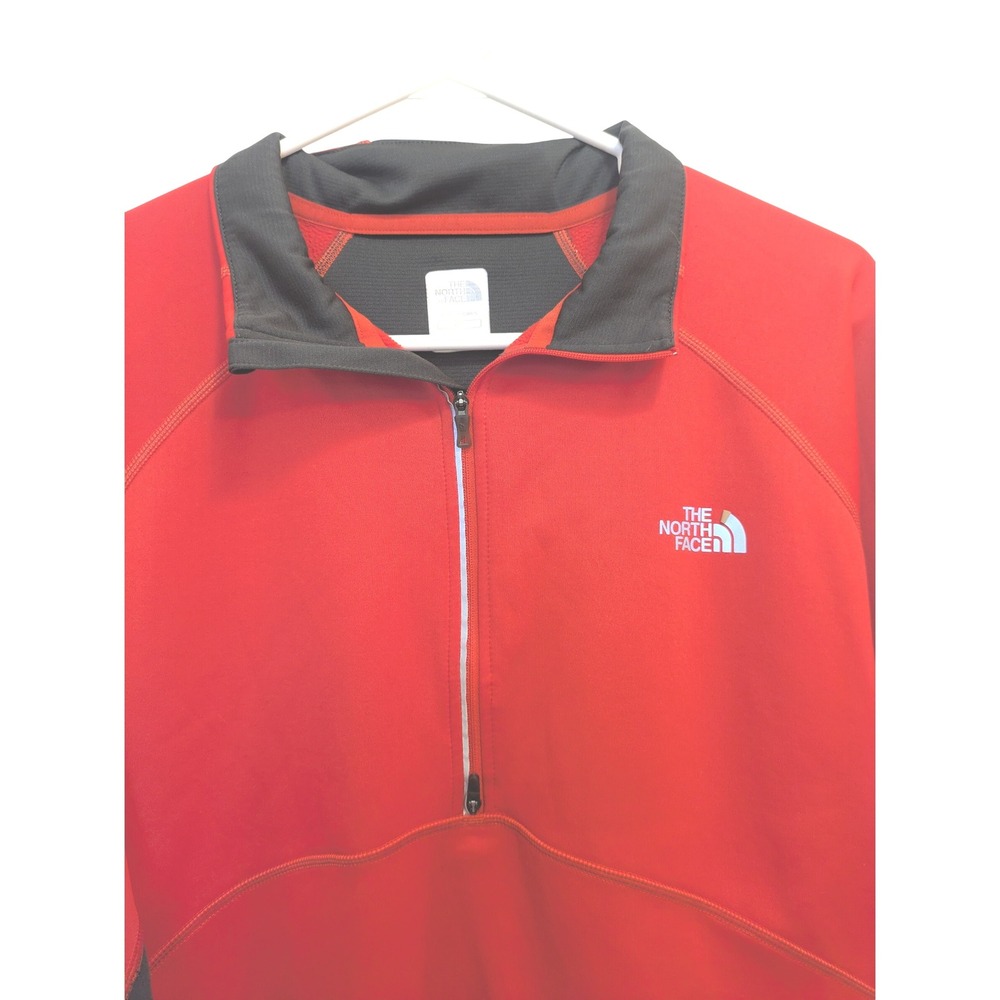 The North Face Men's L Red 1/2 Zip Fleece Jacket Winter Layer Pullover